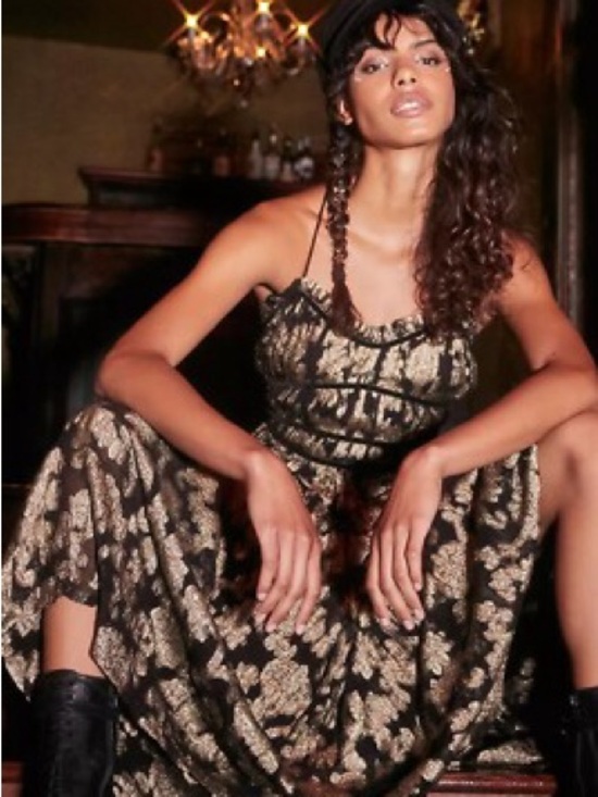 Free People Dresses & Skirts - ✨free people black and gold backless Maxi Dress✨